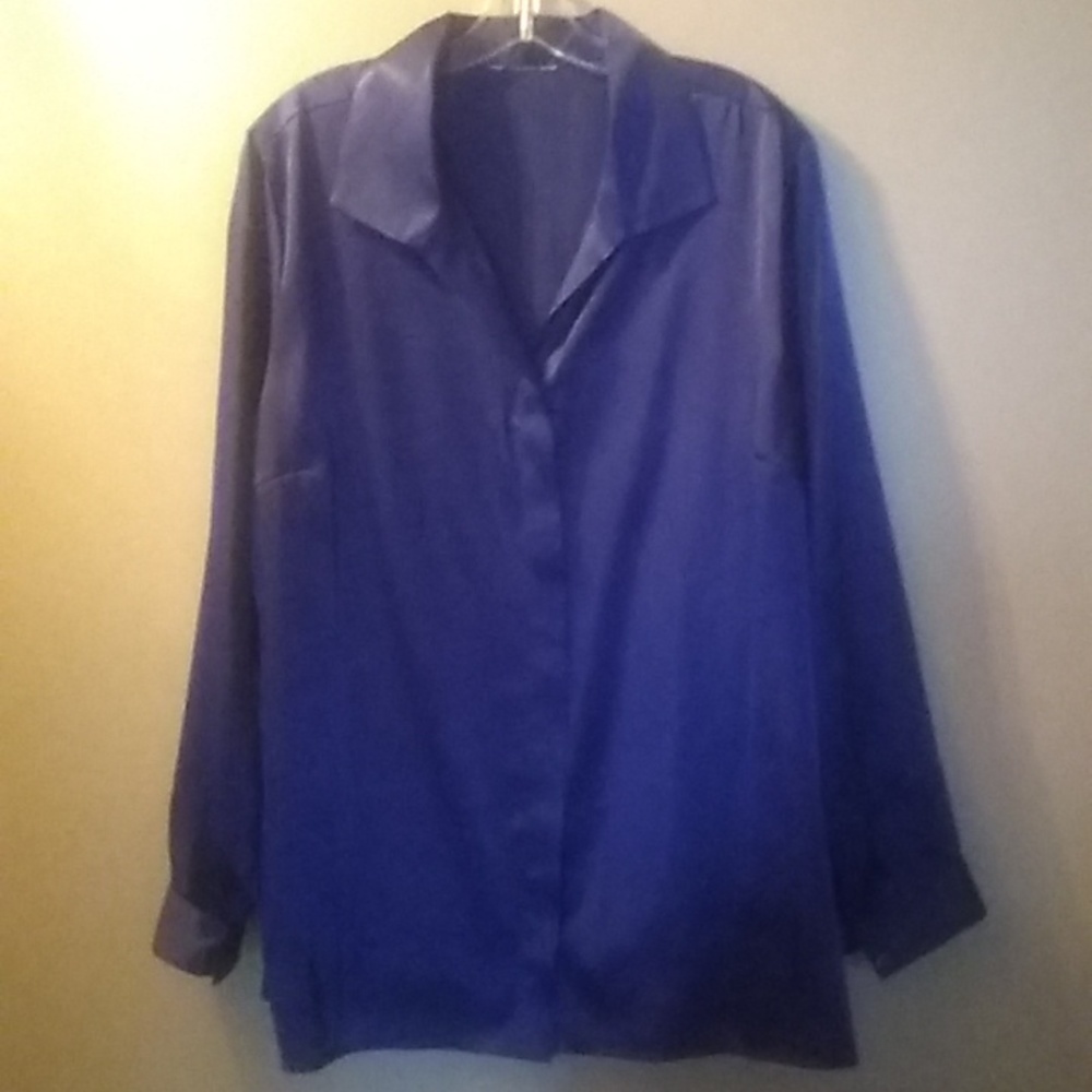 blue satin tunic